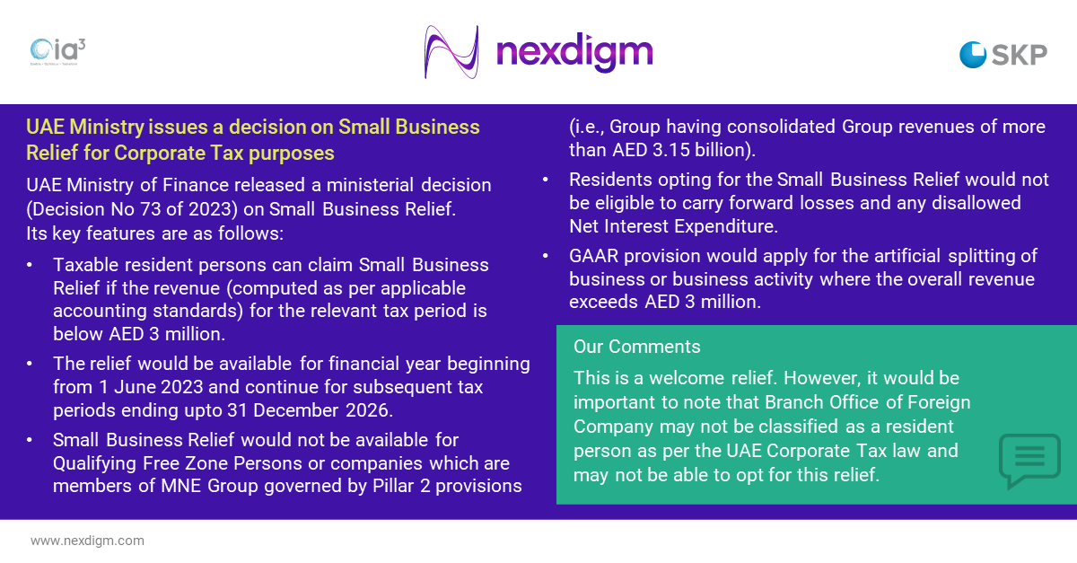 UAE Corporate Income Tax Applicable From 1st June 2023 – Nexdigm